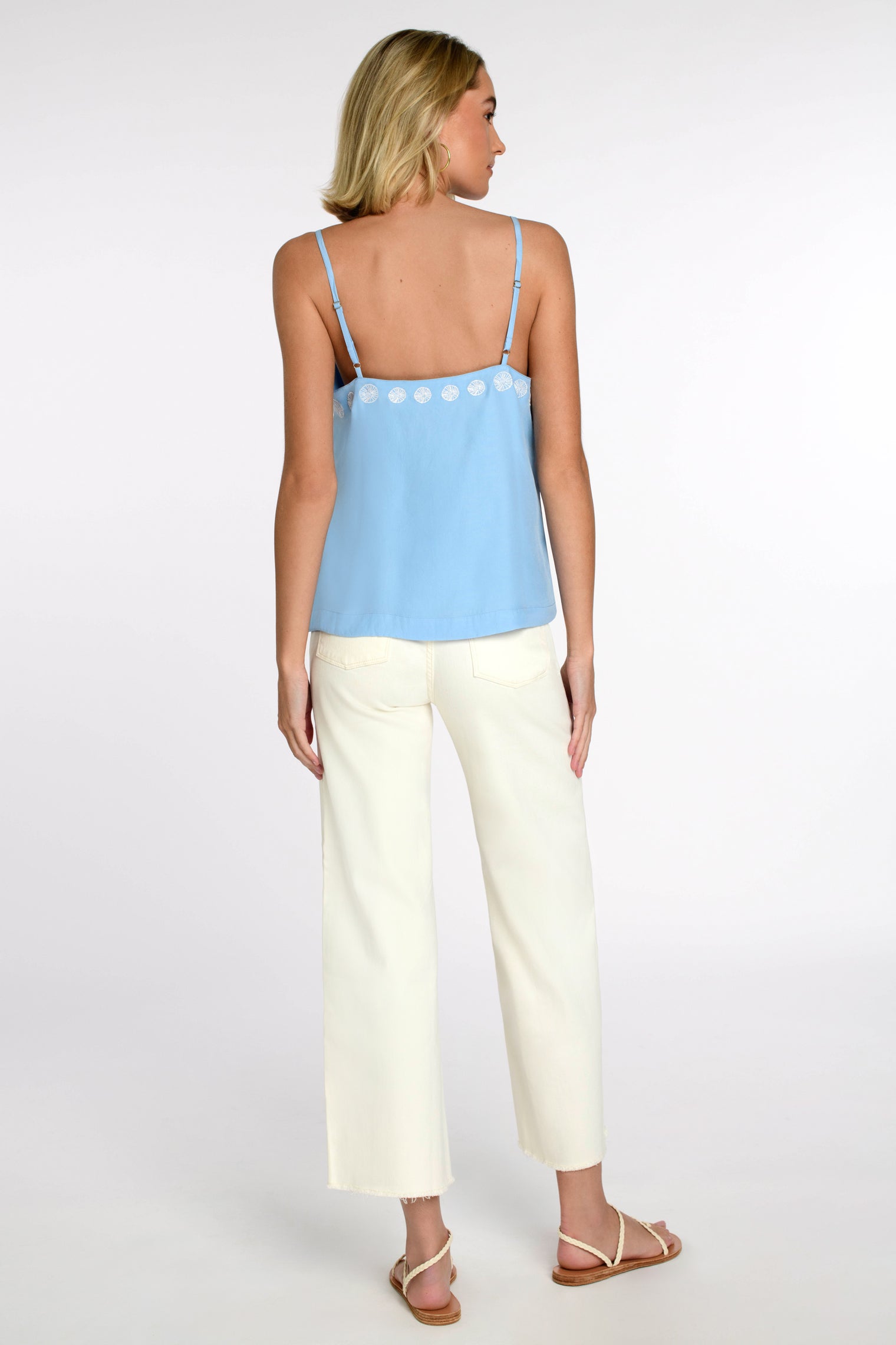 Embroidered Cami | Sky Blue - Sand Dollar