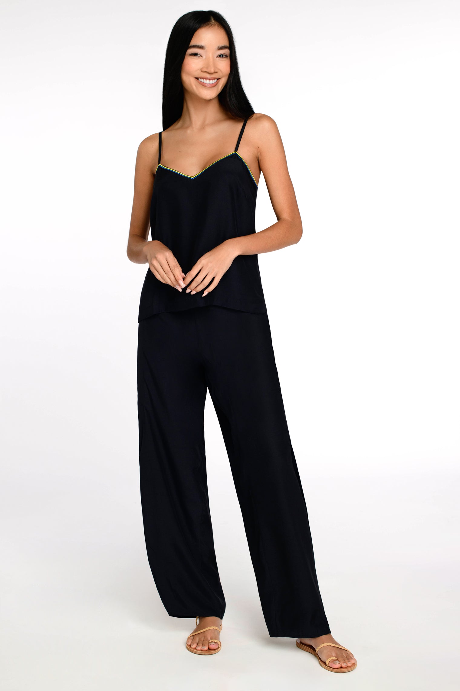 Embroidered Cami | Black - Octopus